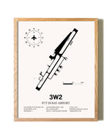 Put in Bay Airport framed print in natural wood frame