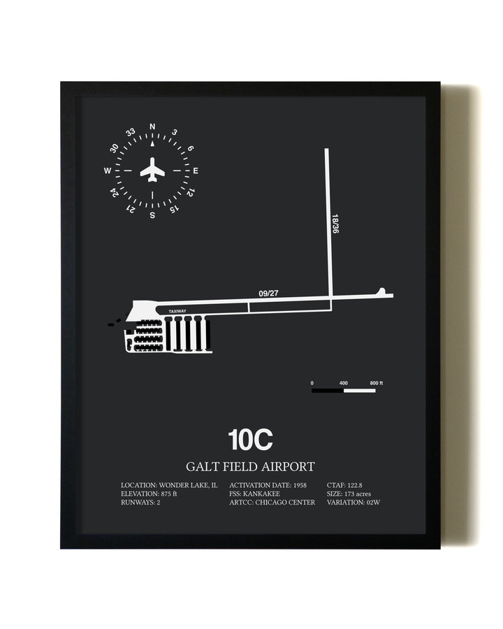 Unframed Galt Field Airport map print poster