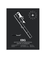 Gray Framed South Texas International Airport At Edinburg layout wall art poster