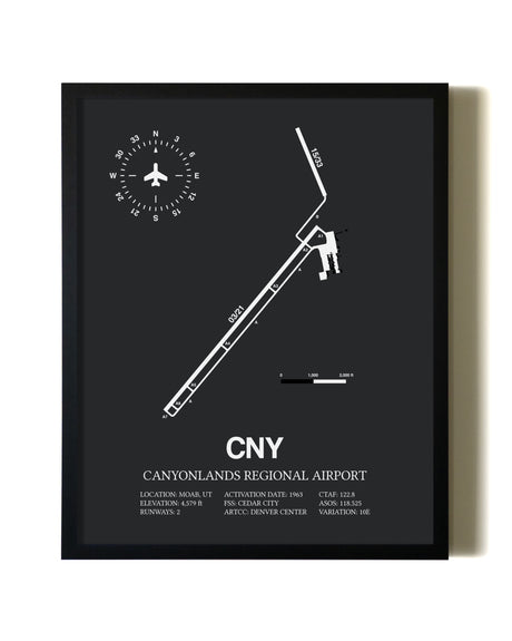 Unframed Canyonlands Regional Airport map print poster