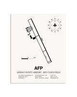 Gray Anson County Airport - Jeff Cloud Field framed poster displayed in an airplane hangar