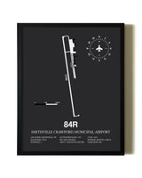 Unframed Smithville Crawford Municipal Airport map print poster