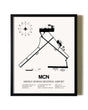 Framed Middle Georgia Regional Airport wall art poster in black frame