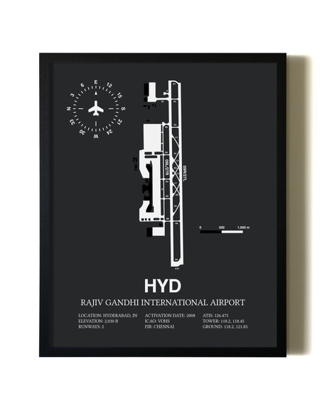 Unframed Rajiv Gandhi International Airport map print poster