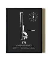 Unframed Taylor Municipal Airport map print poster