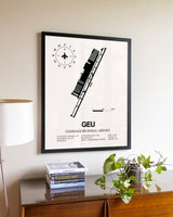 Glendale Regional Airport aviation wall décor in black wood frame