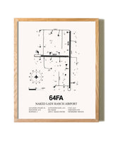 Naked Lady Ranch Airport framed print in natural wood frame