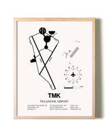 Tillamook Airport framed wall art in white frame