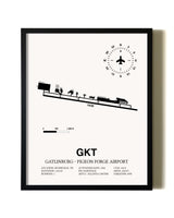 Framed Gatlinburg-Pigeon Forge Airport wall art poster in black frame