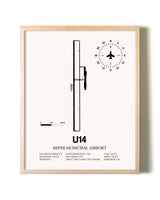Nephi Municipal Airport framed wall art in white frame