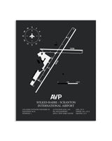 Gray Framed Wilkes-Barre / Scranton International Airport layout wall art poster