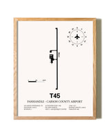 Panhandle-Carson County Airport framed print in natural wood frame