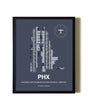 Framed Phoenix Sky Harbor International Airport wall art poster in black frame