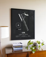 Gray Framed Garner Field Airport wall art poster in black frame