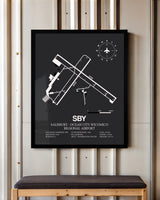 Frame color options for Salisbury-Ocean City Wicomico Regional Airport Wall Art