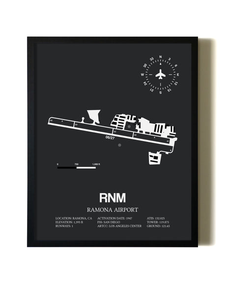 Unframed Ramona Airport map print poster