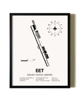 Framed Shelby County Airport wall art poster in black frame