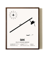 Pilot Station Airport aviation print in walnut frame
