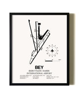 Framed Beirut-Rafic Hariri International Airport wall art poster in black frame