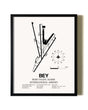 Framed Beirut-Rafic Hariri International Airport wall art poster in black frame