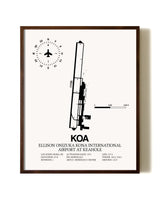Ellison Onizuka Kona International Airport At Keahole aviation print in walnut frame
