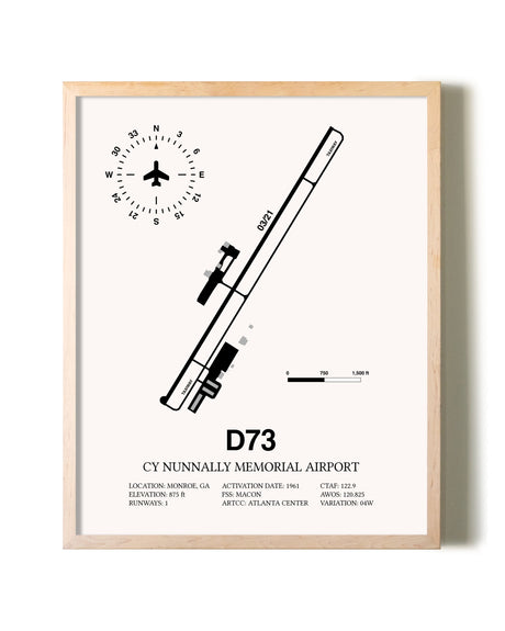 Cy Nunnally Memorial Airport framed wall art in white frame