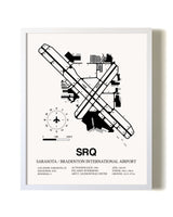 Sarasota / Bradenton International Airport airport map poster in oak frame