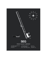 Gray Framed Penn Valley Airport layout wall art poster