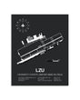 Gray Framed Gwinnett County Airport-Briscoe Field layout wall art poster