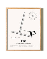 Franklin Field Airport framed print in natural wood frame
