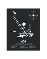 Gray Framed Mobile Regional Airport layout wall art poster