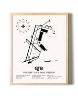 Wheeler-Sack Army Airfield framed wall art in white frame