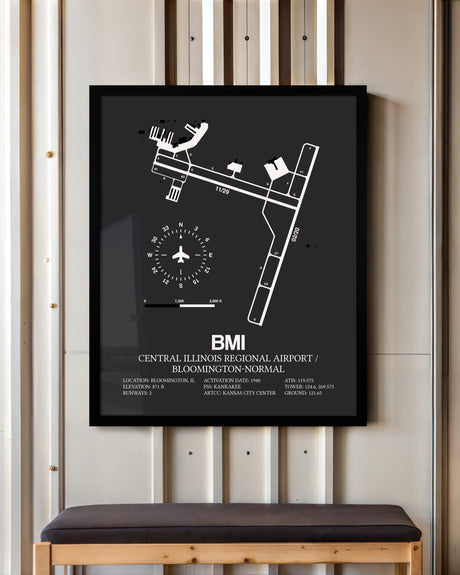Frame color options for Central Illinois Regional Airport / Bloomington-Normal Wall Art
