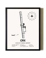 Framed Roscoe Turner Airport wall art poster in black frame
