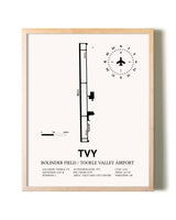 Bolinder Field / Tooele Valley Airport framed wall art in white frame