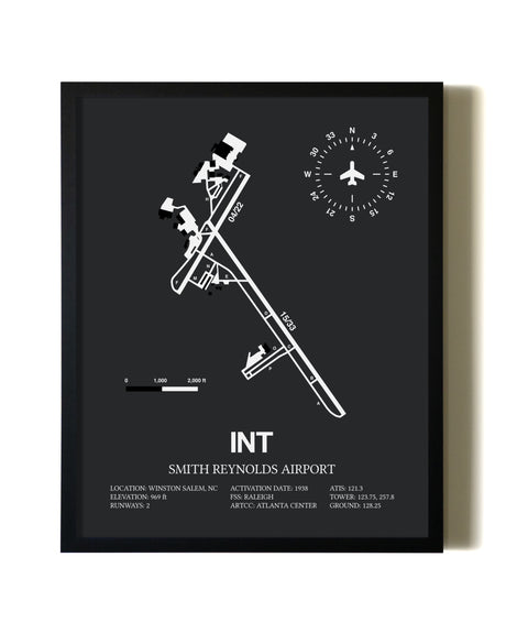 Unframed Smith Reynolds Airport map print poster