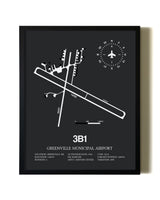Unframed Greenville Municipal Airport map print poster