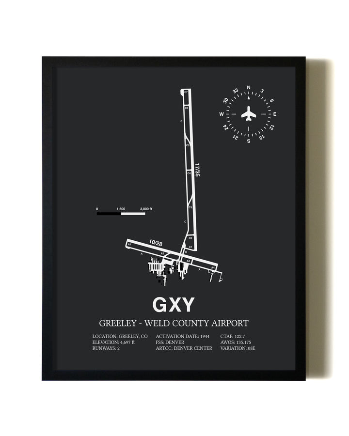 Unframed Greeley-Weld County Airport map print poster