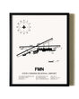 Framed Four Corners Regional Airport wall art poster in black frame