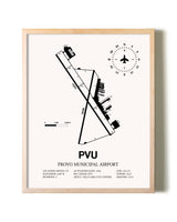 Provo Municipal Airport framed wall art in white frame