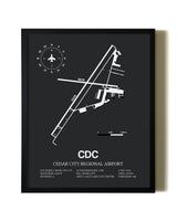 Unframed Cedar City Regional Airport map print poster