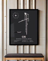 Frame color options for Reedsburg Municipal Airport Wall Art