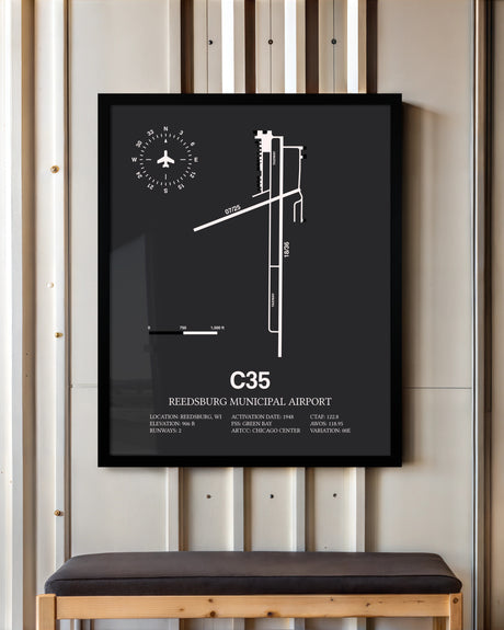 Frame color options for Reedsburg Municipal Airport Wall Art
