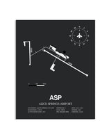 Gray Framed Alice Springs Airport layout wall art poster