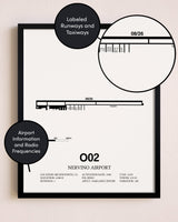 Framed Nervino Airport layout wall art poster