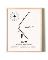Richard I Bong Airport framed wall art in white frame