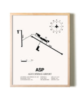 Alice Springs Airport framed wall art in white frame