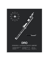 Gray Framed Durango-La Plata County Airport layout wall art poster