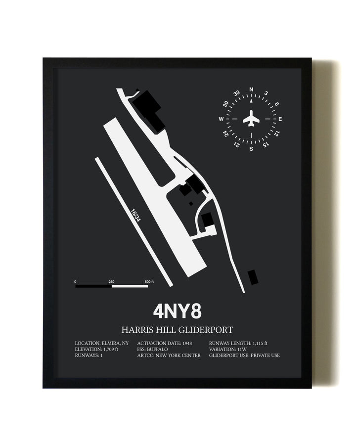 Unframed Harris Hill Gliderport map print poster