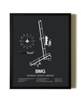 Unframed Monroe County Airport map print poster